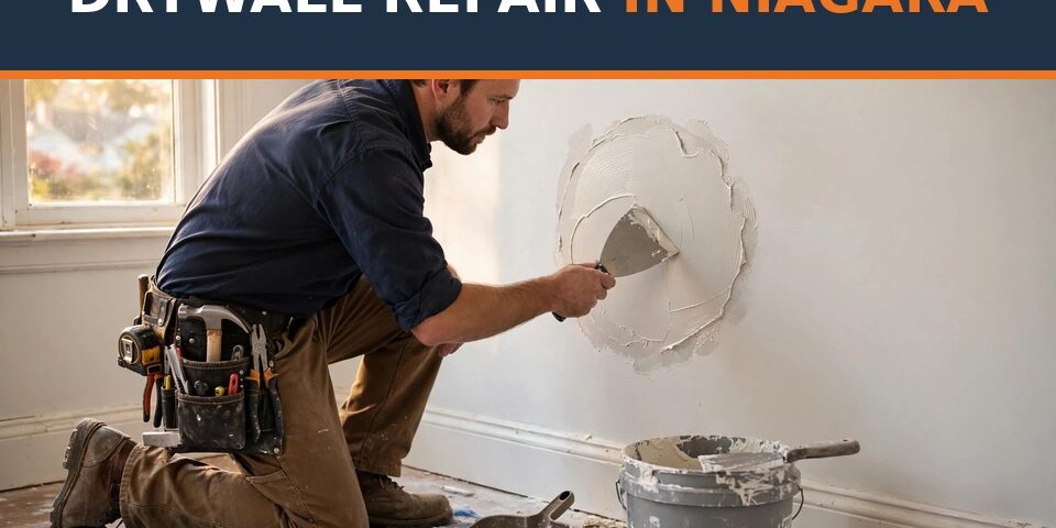 Drywall repair in Niagara — BuildNest handyman patching a drywall hole