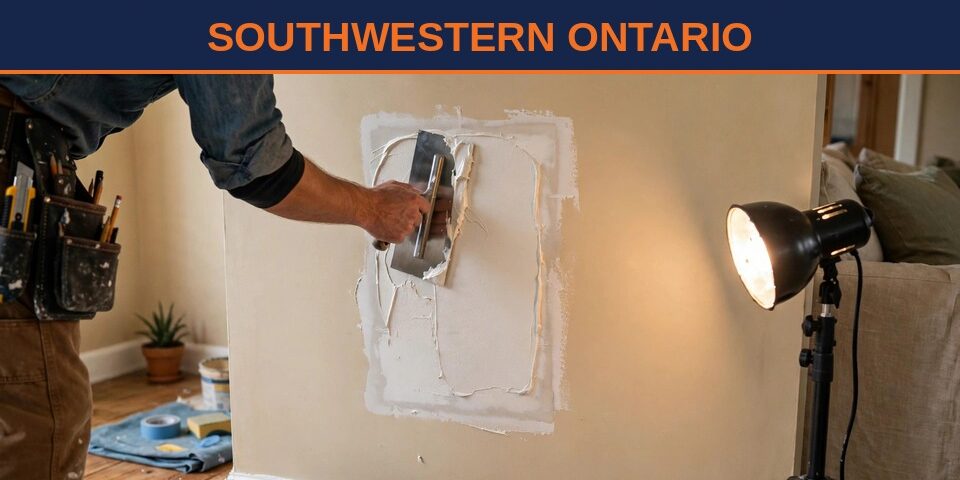 Pre-holiday drywall repair in Southwestern Ontario — patch walls before you decorate