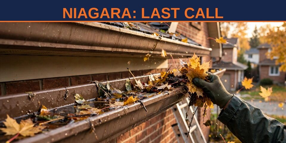 Eavestrough cleaning in Niagara: late October is your last call before winter