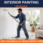 Interior painting in Niagara — BuildNest blog poster with bold headline